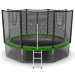 Батут с внешней сеткой и лестницей + нижняя сеть EVO JUMP External 12ft (Green) + Lower net