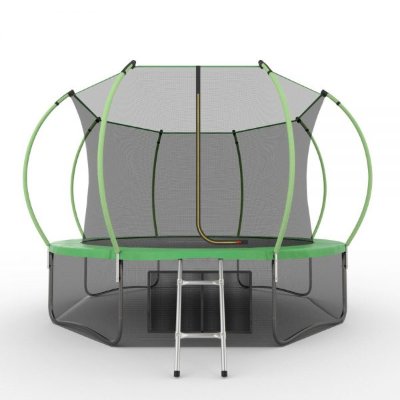Батут с внутренней сеткой и лестницей + нижняя сеть EVO JUMP Internal 12ft (Green) + Lower net