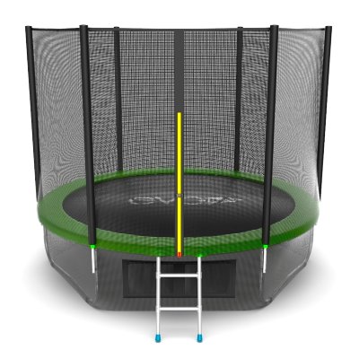 Батут с внешней сеткой и лестницей + нижняя сеть EVO JUMP External 10ft (Green) + Lower net
